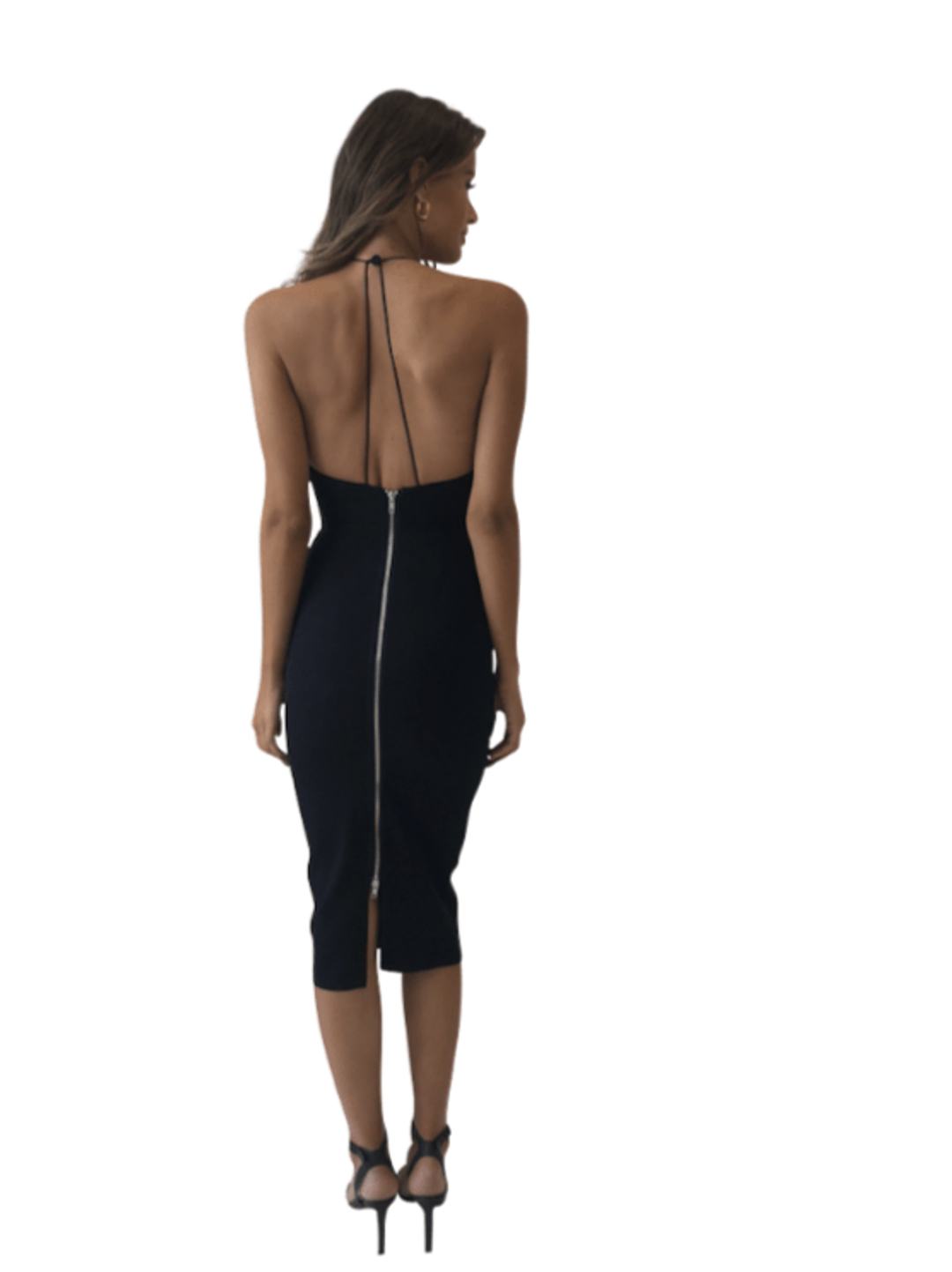 Alex Perry Lila Midi Dress Black Size 10 for rent on The Volte - main image