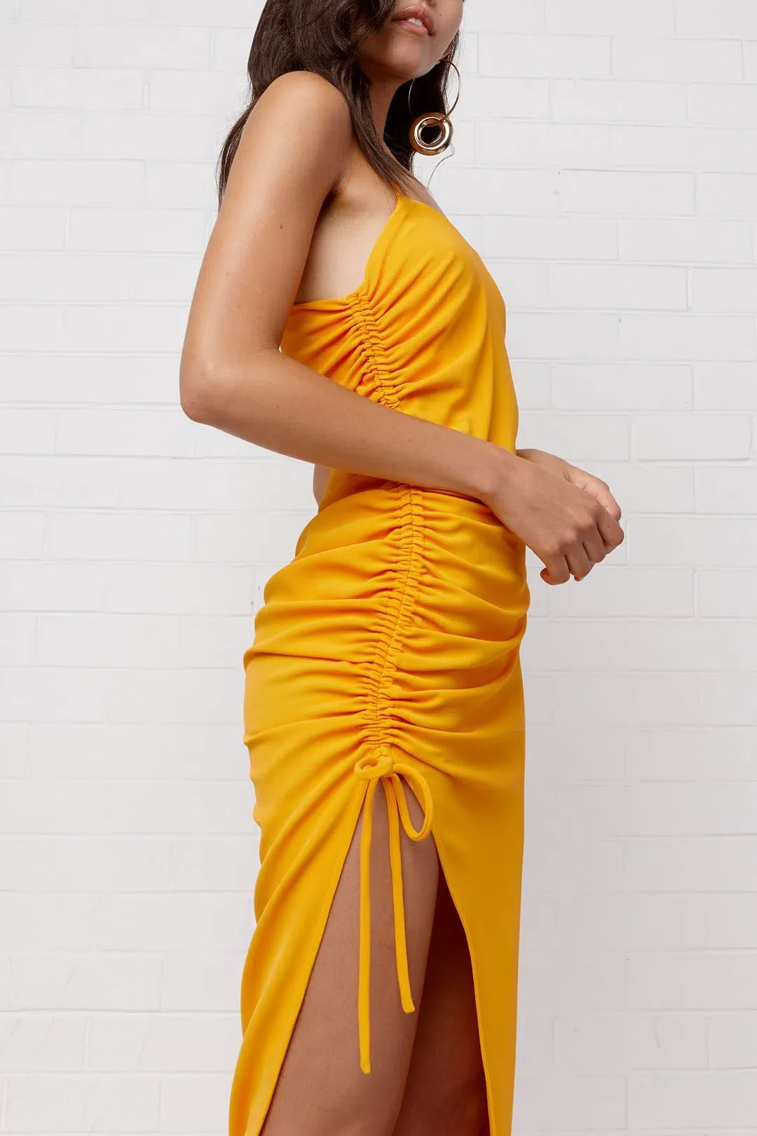 By Johnny Calypso Slice Slip Dress Orange Size 8 for rent on The Volte - main image