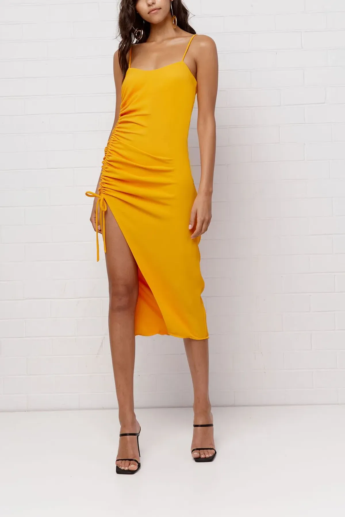 By Johnny Calypso Slice Slip Dress Orange Size 8 for rent on The Volte - main image