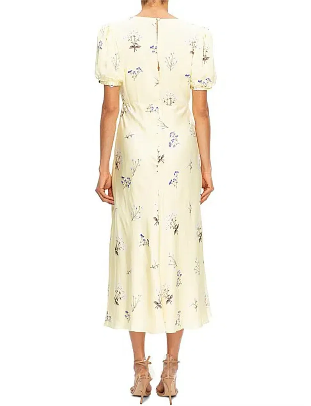 Self Portrait Yellow Vintage Floral Midi Dress Floral Size 10 for rent on The Volte - main image