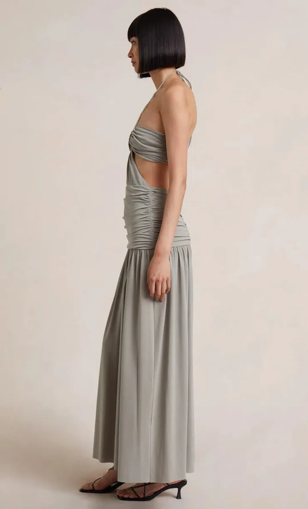 Bec & Bridge Adaline Cut Out Maxi Dress Taupe Size 10 for rent on The Volte - main image
