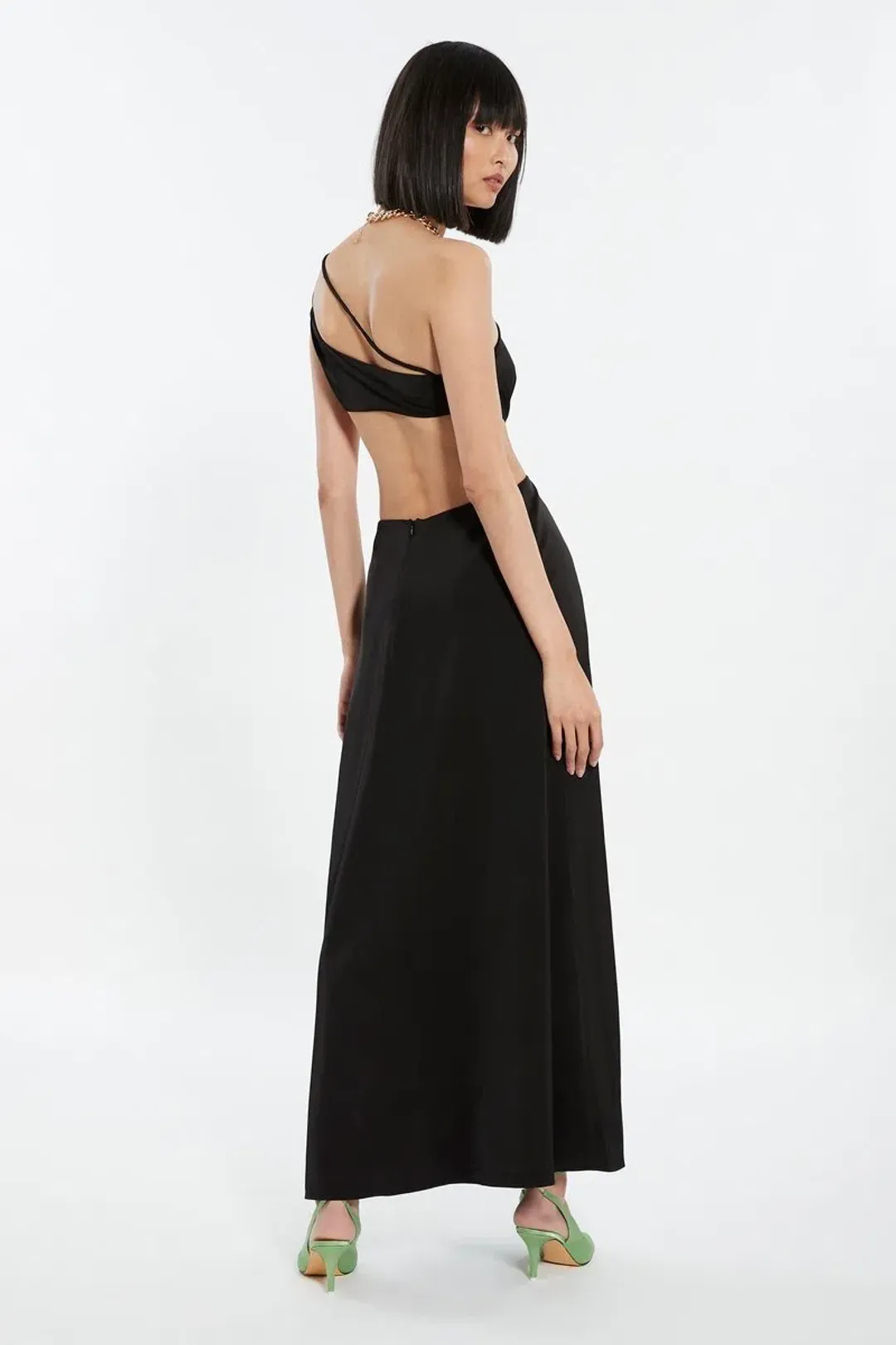 Solita Leila Split Dress Black Size 8  for rent on The Volte - main image