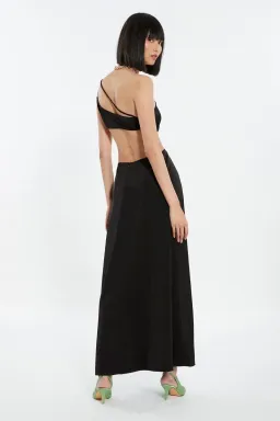 Solita Leila Split Dress Black Size 8  for rent on The Volte - image 3