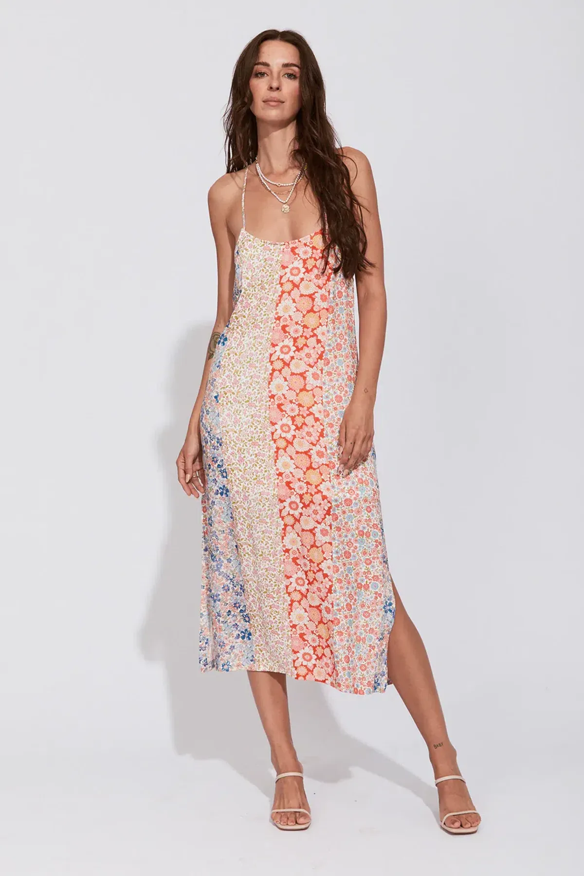 Arnhem Clothing Aurora Strappy Midi Dress Floral Multi Size 10 for rent on The Volte - main image