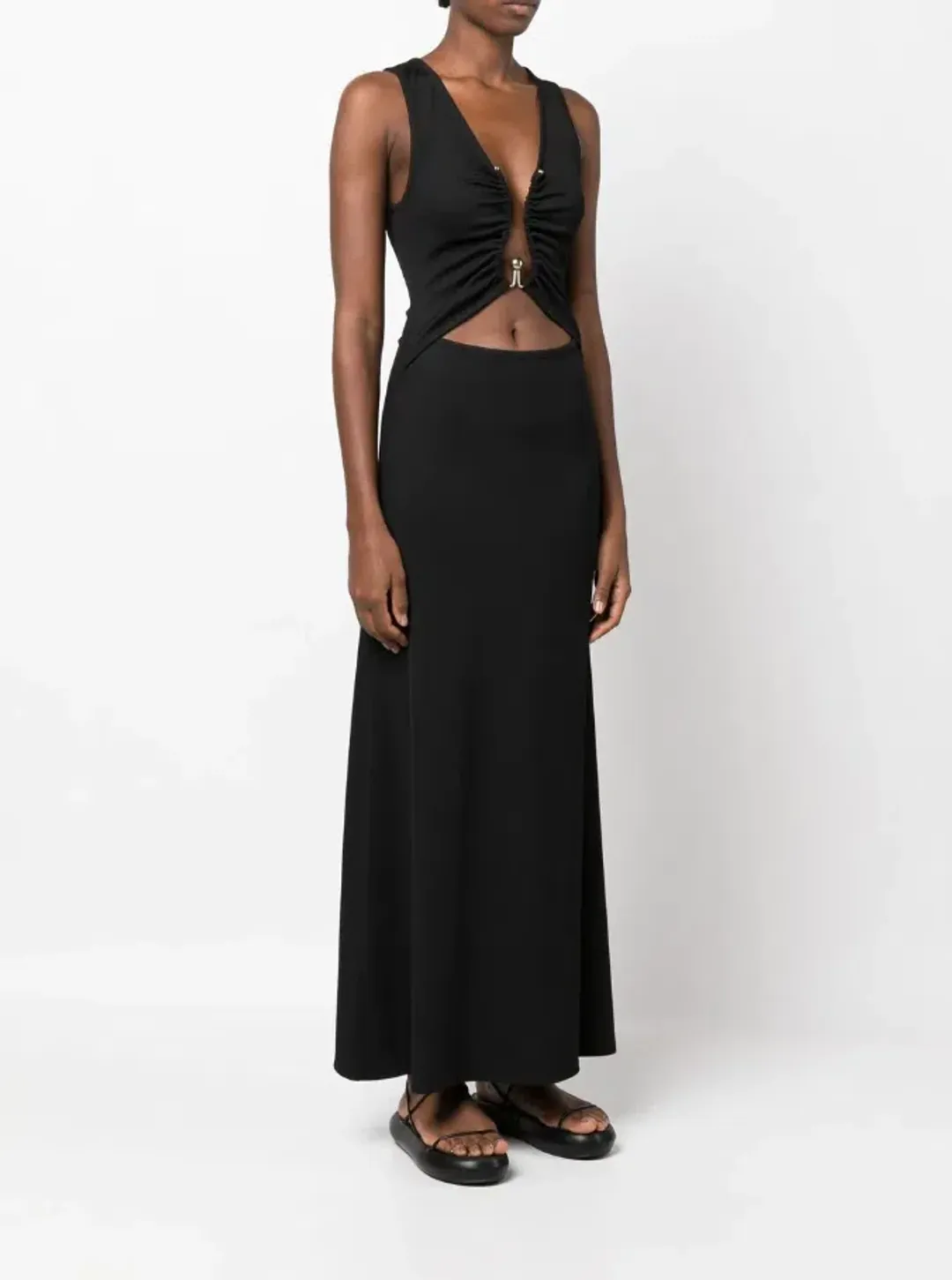 Christopher Esber Polar Orbit Cut-out Maxi Dress Black Size AU 14 for rent on The Volte - main image