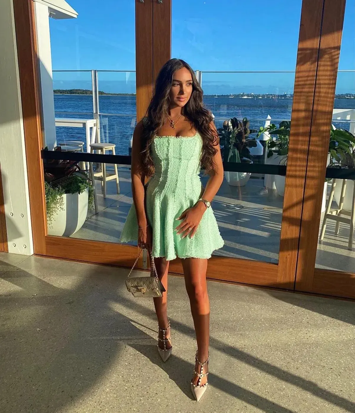 Aje Anais Mini in Mint Green Size AU 8  for rent on The Volte - main image