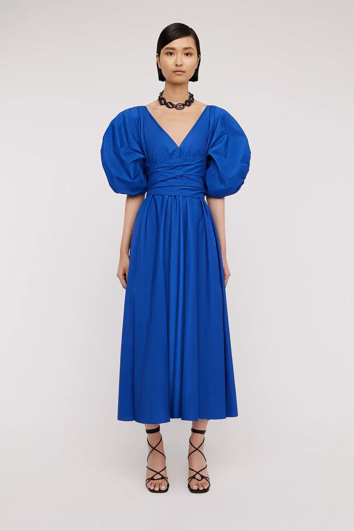 Scanlan Theodore Parachute Gather Sleeve Dress Blue Size 10 / M for rent on The Volte - main image