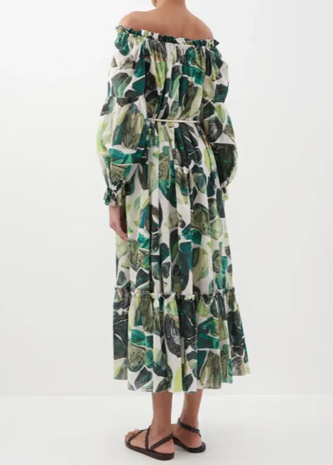 Alemais Siena Off Shoulder Dress Green Size 8 for rent on The Volte - main image