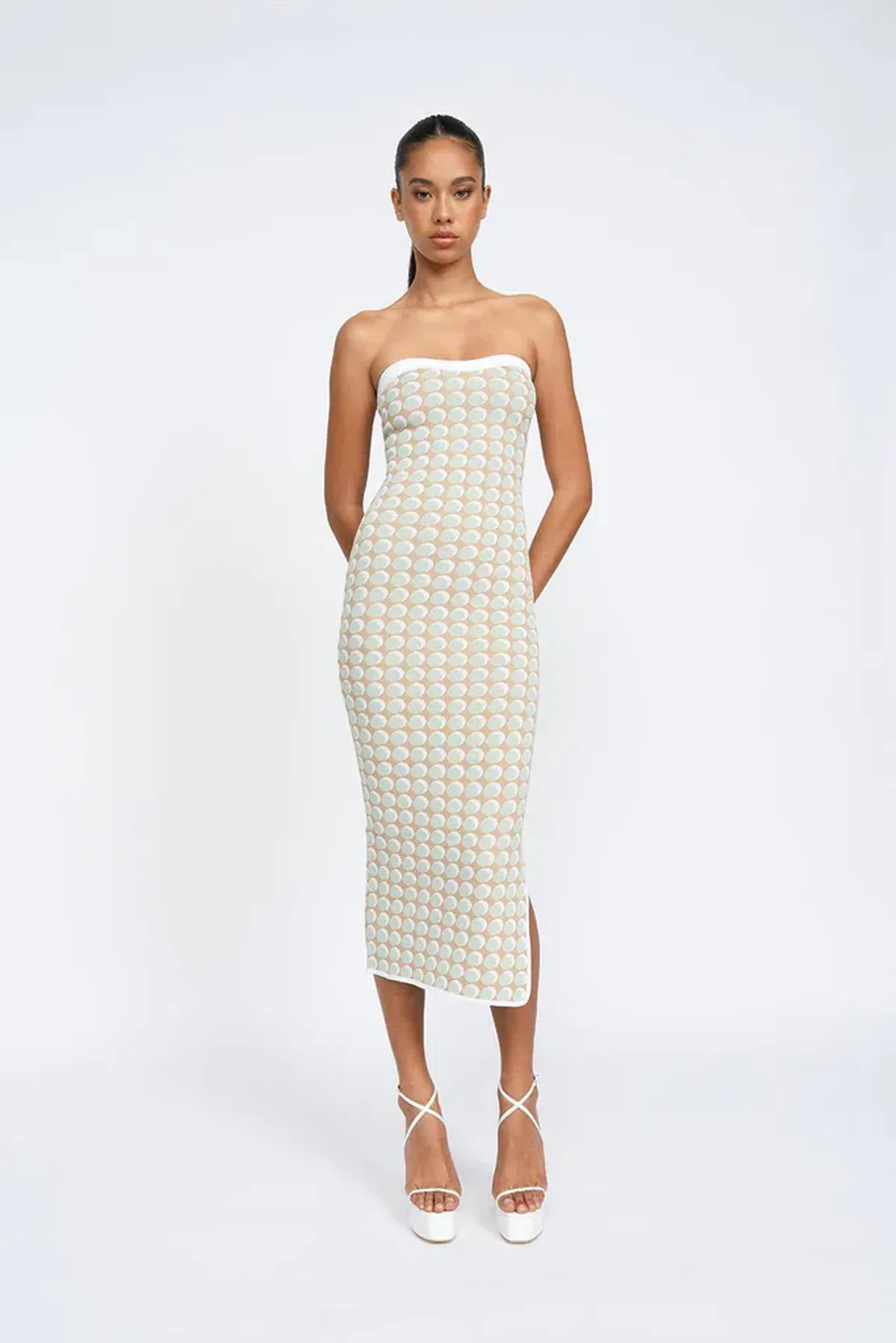 By Johnny Sol Geo Knit Dress Print Size S/Au 8 for rent on The Volte - main image