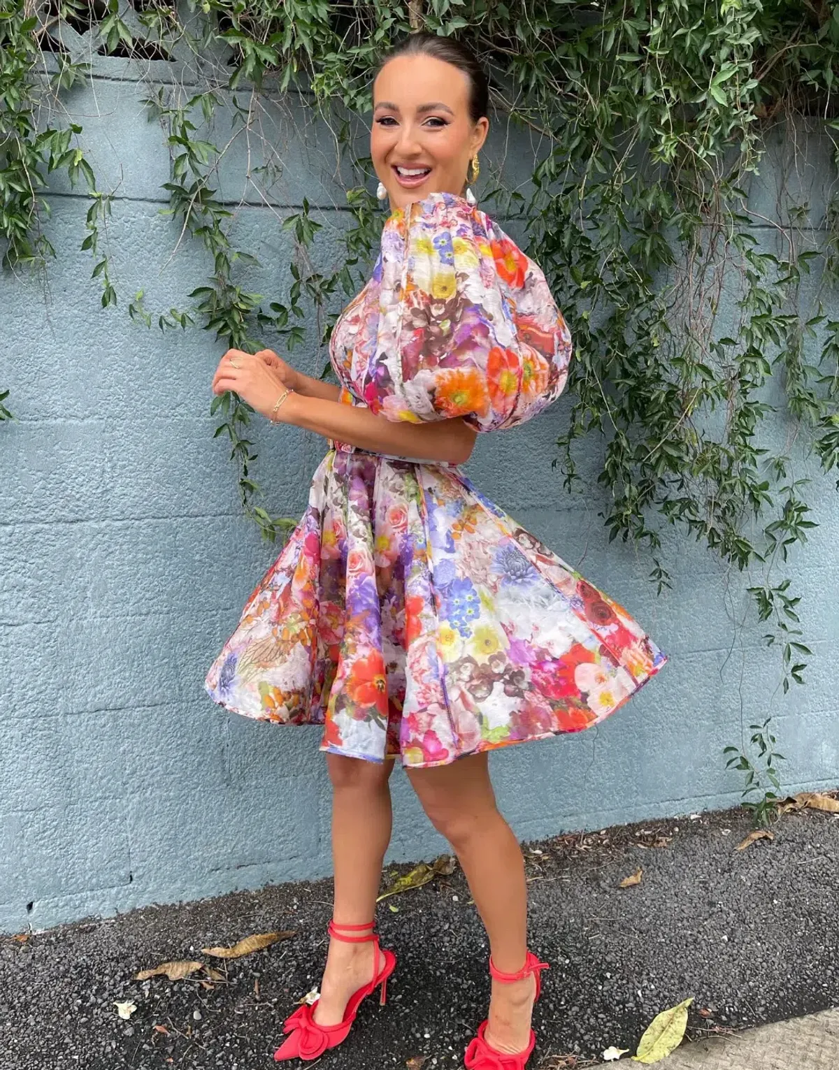 Zimmermann Prima Balloon Sleeve Mini Dress Floral Size 0 / Aus 6-8 for rent on The Volte - main image