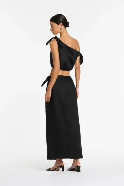Sir the Label Bettina Tie Crop and Midi Skirt Set in Black Size 0 / Au 6 for rent on The Volte - image 3