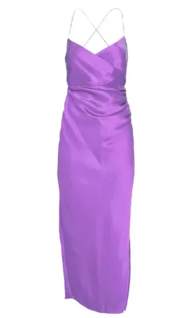 The Sei Strappy Gathered Silk Dress Lilac Size 6  for rent on The Volte - image 4