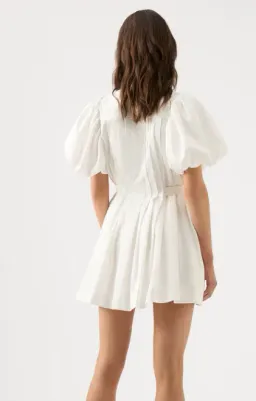 Aje Prairie Pleated Mini Dress Ivory Size 14 / XL for rent on The Volte - image 2