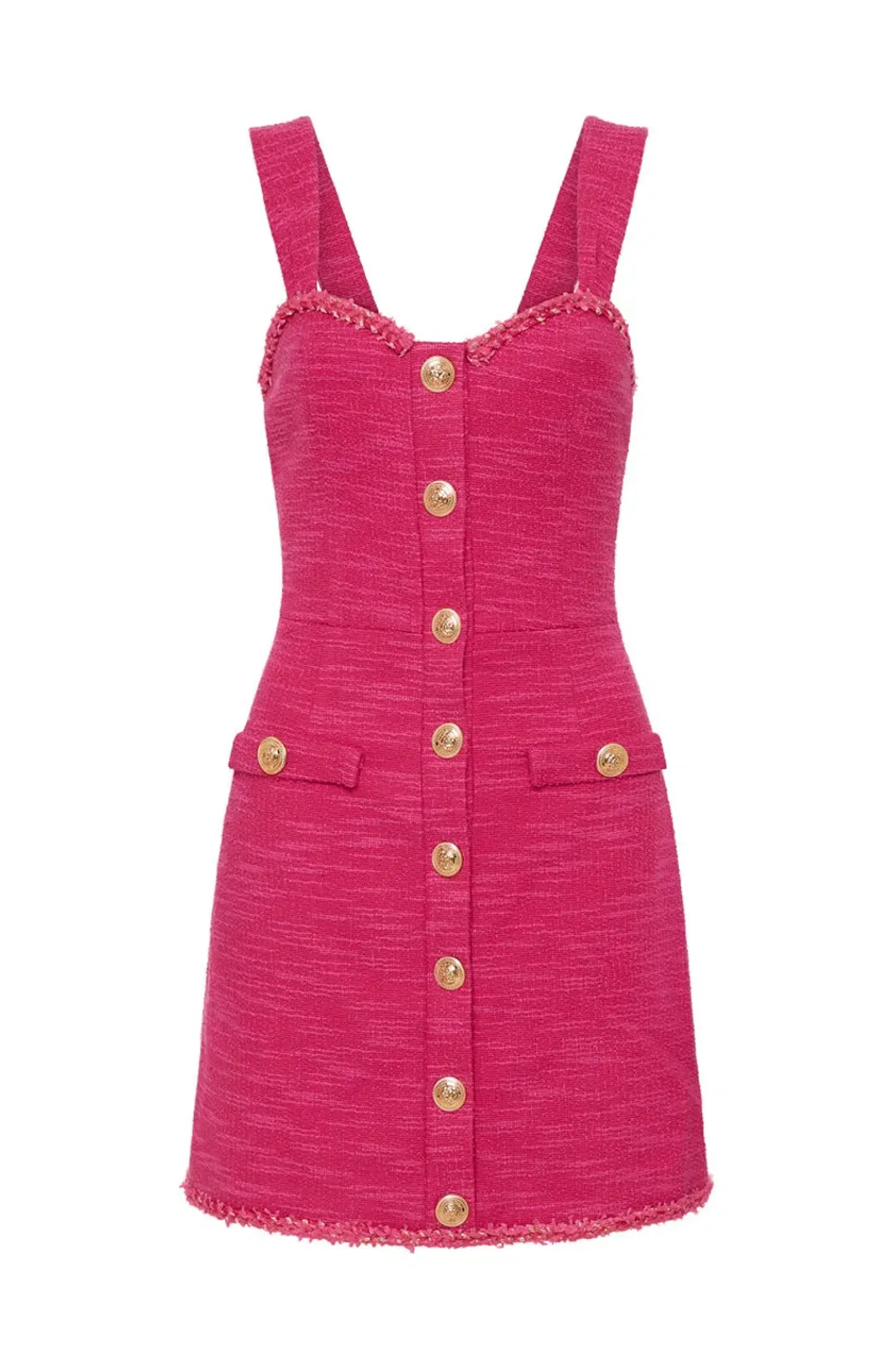 Rebecca Vallance Anita Button Mini Dress Hot Pink Size AU 12 for rent on The Volte - main image