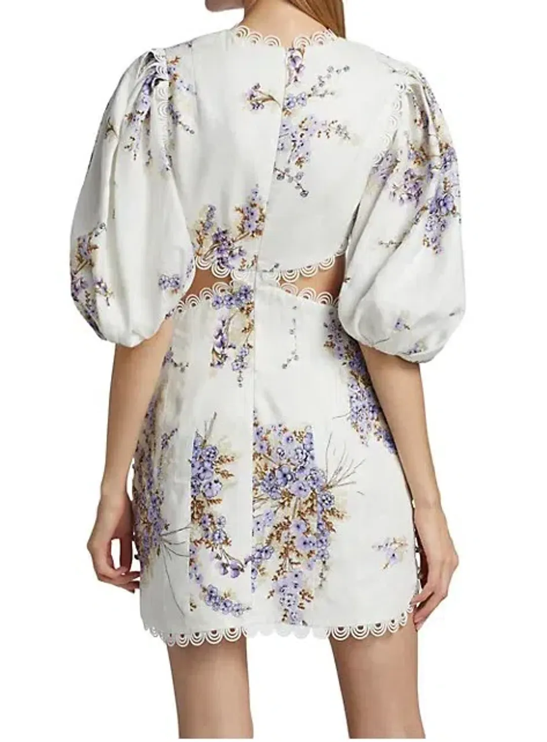Zimmermann Jude Cut Out Mini Dress Floral Size 2/ Au 12 for rent on The Volte - main image