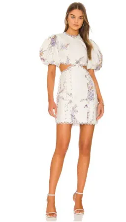Zimmermann Jude Cut Out Mini Dress Floral Size 2/ Au 12 for rent on The Volte - image 1
