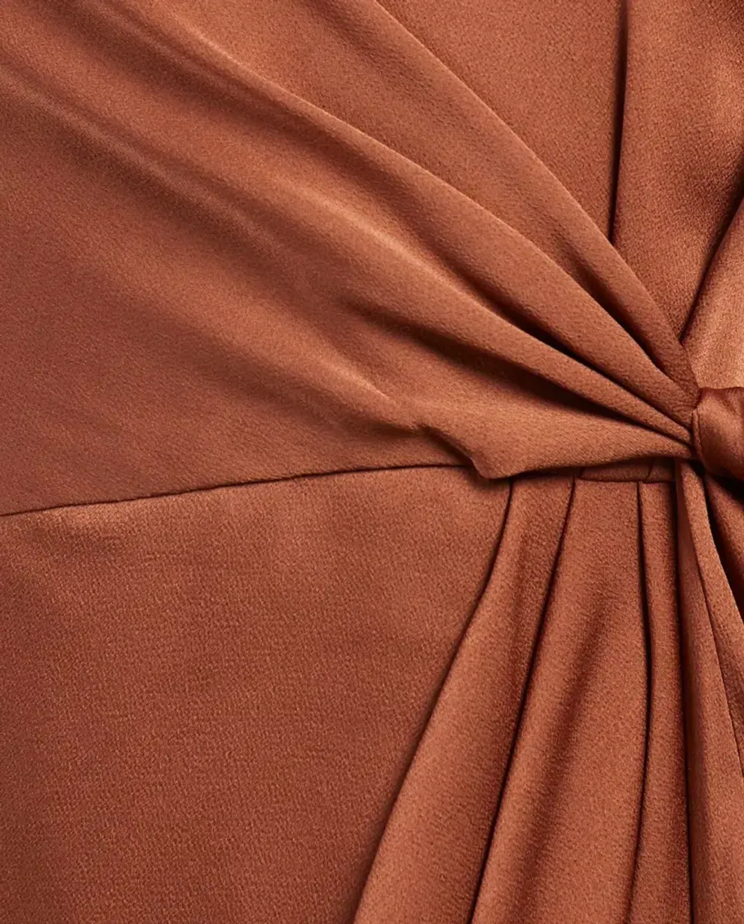 Shona Joy Luxe Tie Front Cocktail Dress Mocha Size 10  for rent on The Volte - main image