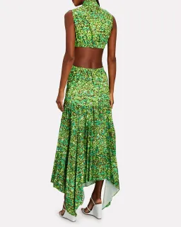 Alemais Phyllis Twist Maxi Dress Acid Green Size AU 6 for rent on The Volte - image 2