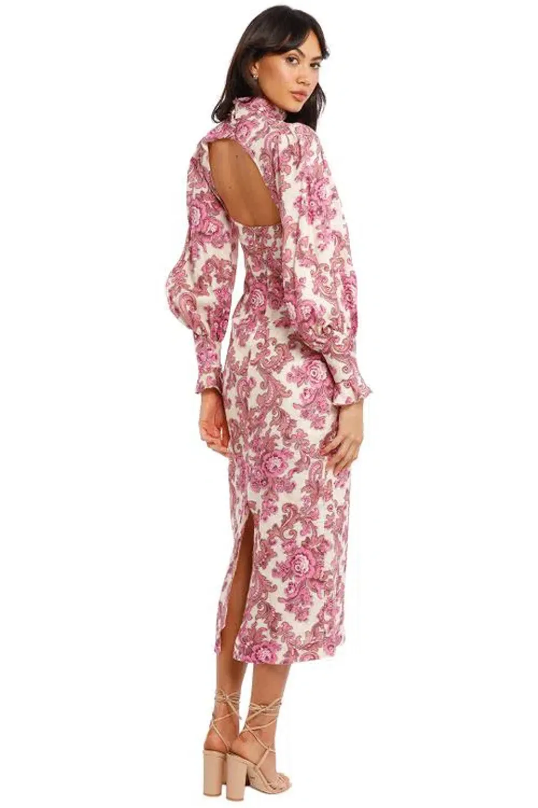 Alemais Isla Midi Dress Magenta Size 14 for rent on The Volte - main image