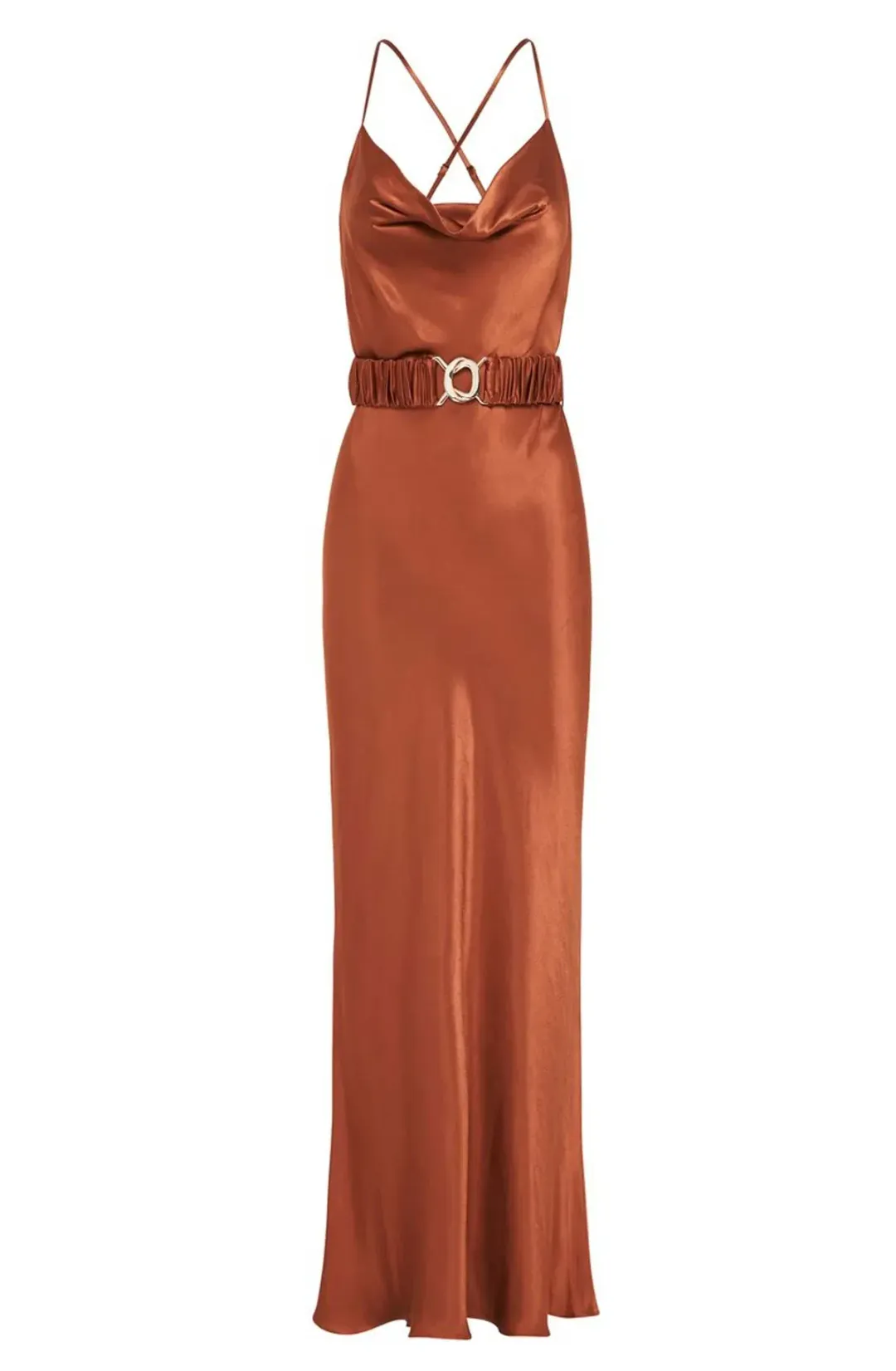 Shona Joy Gala Bias Midi Dress Orange Size 6 for rent on The Volte - main image