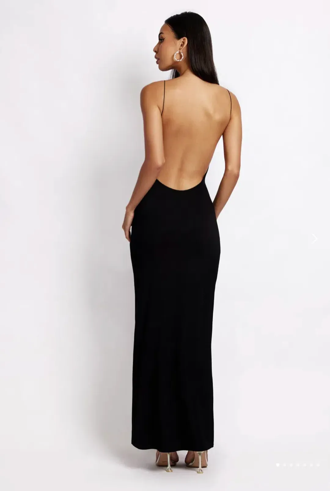 Meshki Kirsty Strappy Circle Cutout Maxi Dress Black Size 8  for rent on The Volte - main image