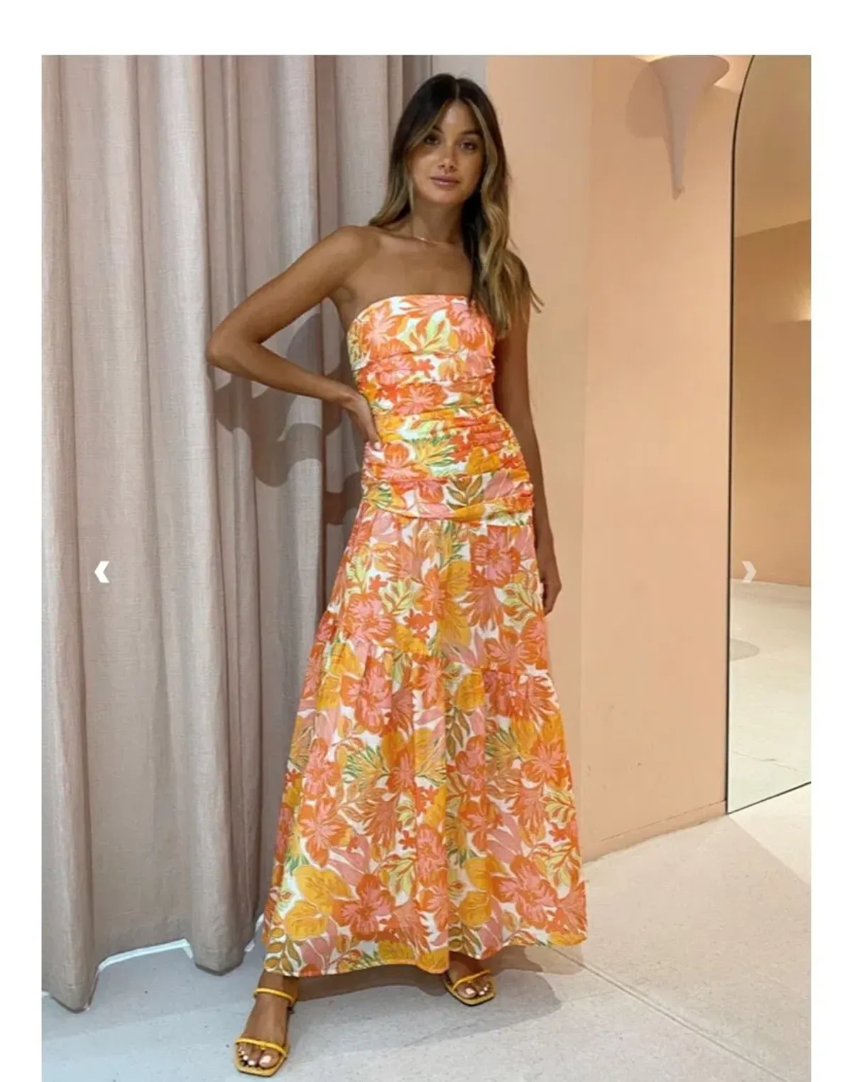 Issy Isles Dress in Aloha Orange Size AU 6 for rent on The Volte - main image