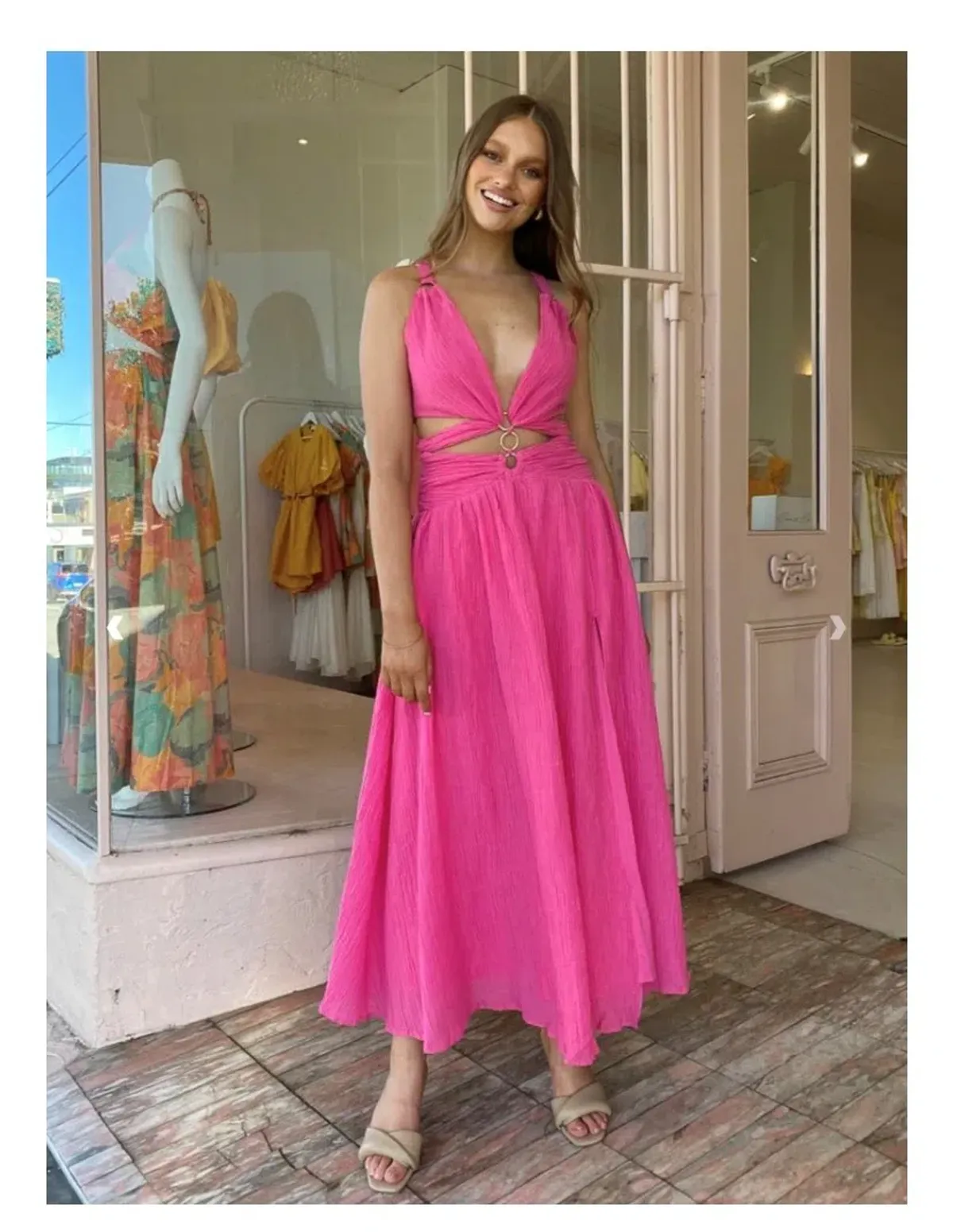 Issy Hoops Dress in Blossom Pink Size AU 6 for rent on The Volte - main image