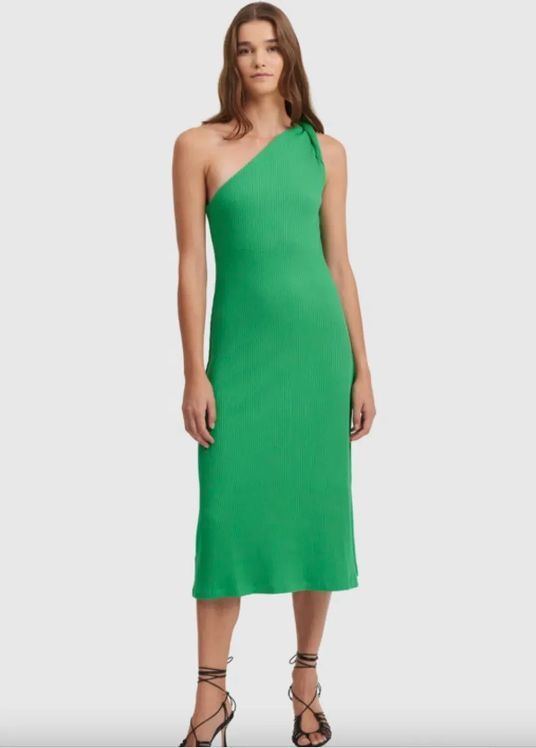 Country Road Twist One Shoulder Midi Green Size XXS / AU 6 for rent on The Volte - main image