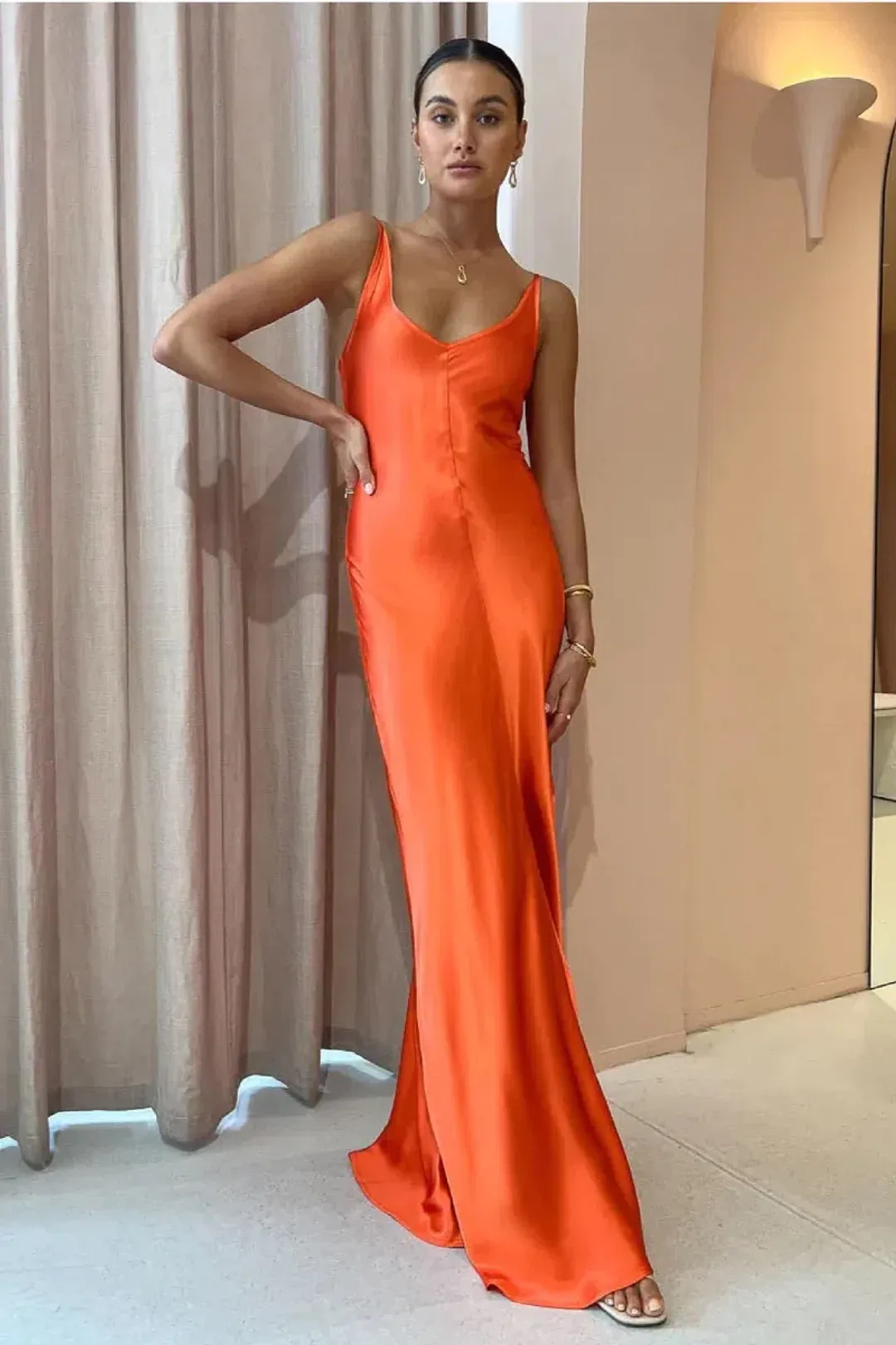 Dominique Healy Sloane Dress in Melon Size 0 / AU 6 for rent on The Volte - main image
