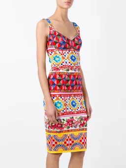 Dolce & Gabbana Mambo Print Fitted Dress Print Size 10 for rent on The Volte - image 2