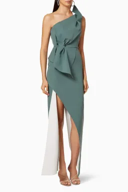Rachel Gilbert Carmine Gown Fern Green Size AU 10 for rent on The Volte - image 2