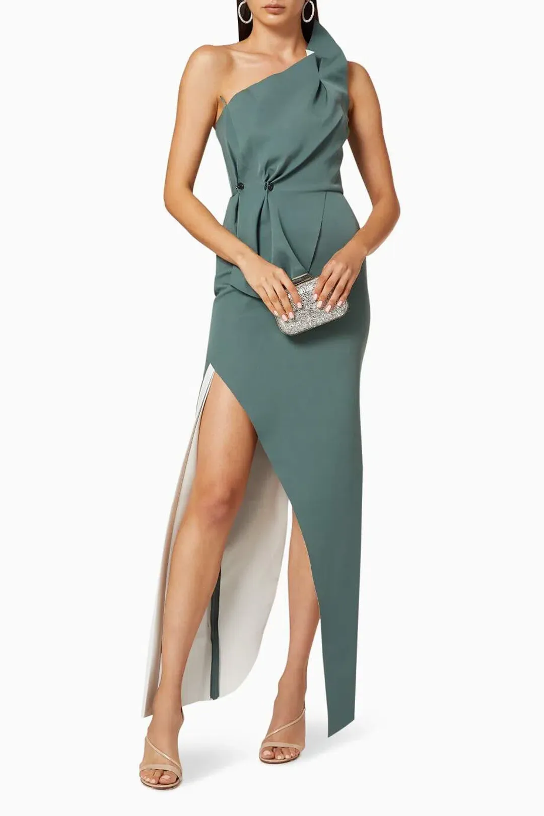Rachel Gilbert Carmine Gown Fern Green Size AU 10 for rent on The Volte - main image