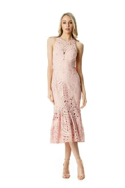 Lover Harmony Cut Out Midi Dress Pink Size 10 for rent on The Volte - image 1