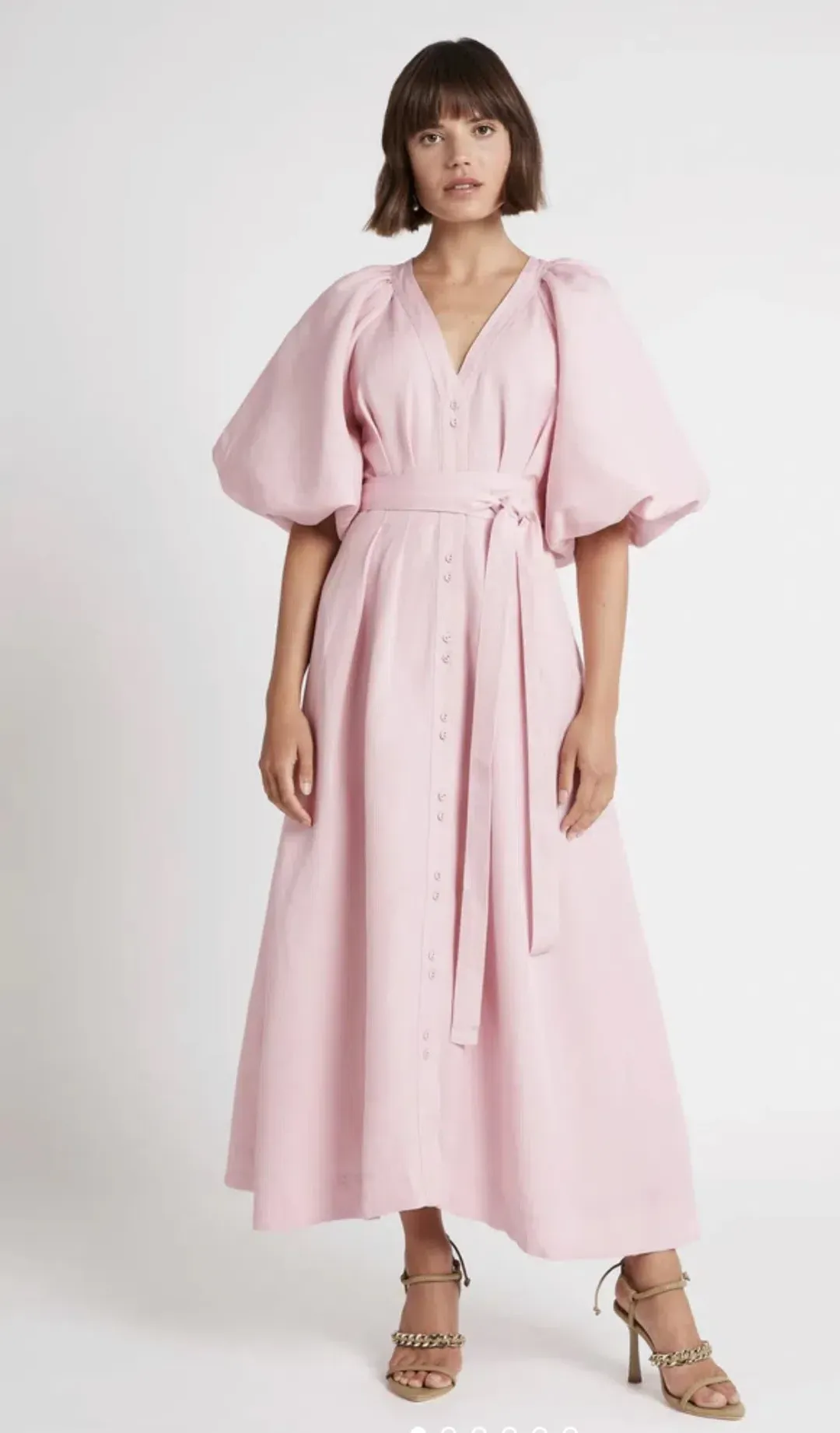 Aje Evermore Midi Dress Rose Pink Size 14 for rent on The Volte - main image