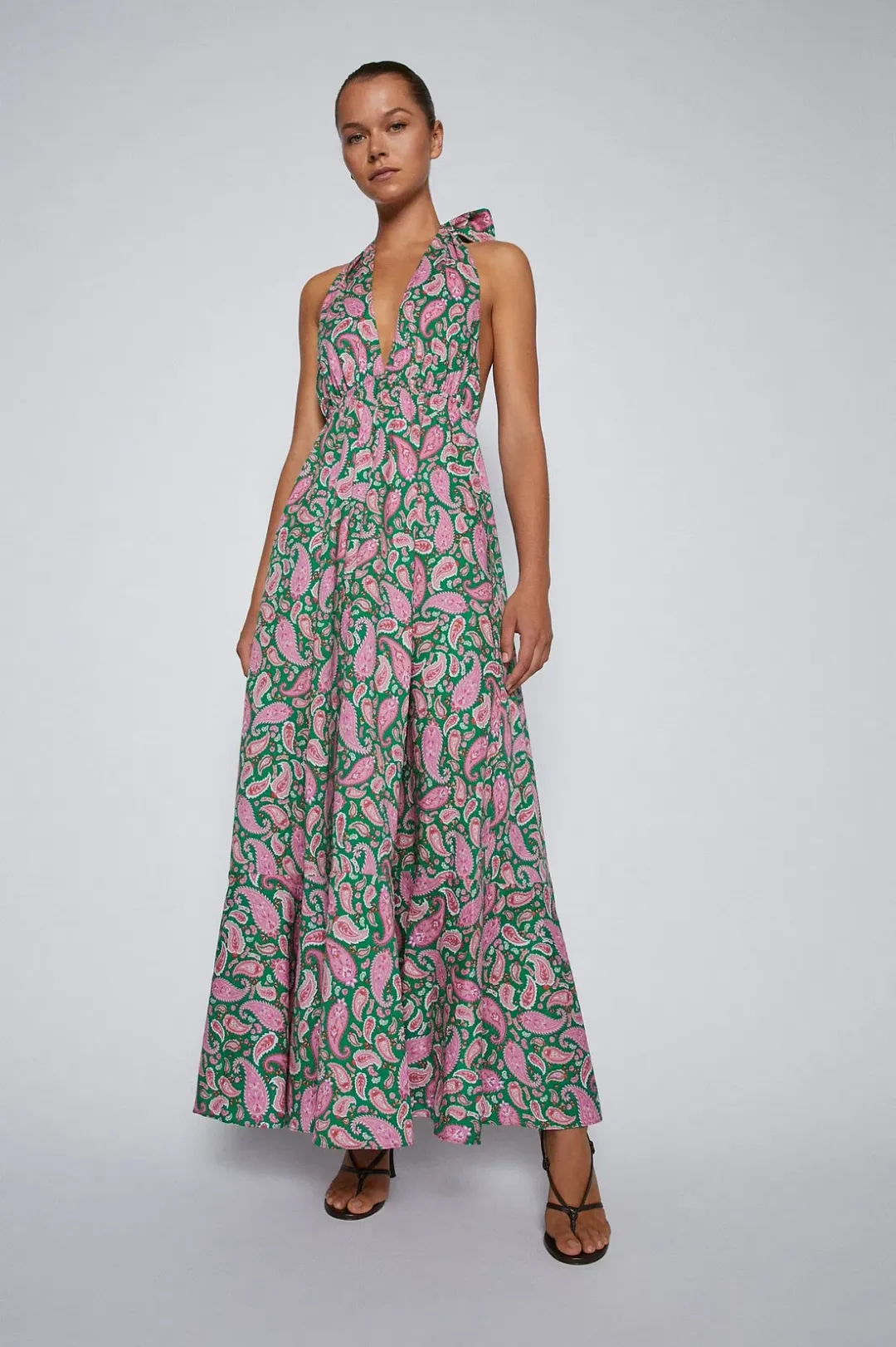 Scanlan Theodore Paisley Halter Dress Print Size 6 for rent on The Volte - main image