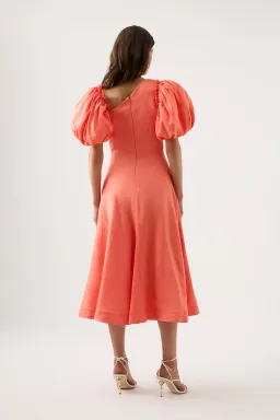 Aje Maia Off Shoulder Midi Dress Orange Size 8 for rent on The Volte - image 4