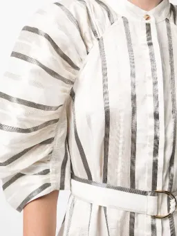 Acler Striped Leighton Midi Dress White Size AU 10 for rent on The Volte - image 3