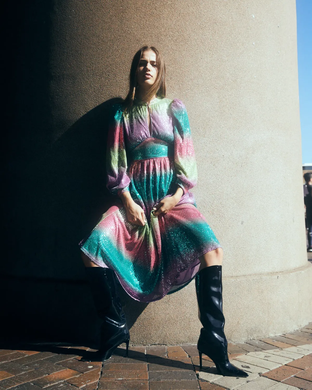 CeliaB Cuarzo Sequin Dress Midi Multi for rent on The Volte - main image