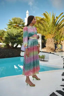 CeliaB Cuarzo Sequin Dress Midi Multi for rent on The Volte - image 3