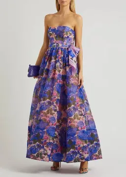 Zimmermann High Tide Strapless Dress Purple Ikat Size 0/Au 8 for rent on The Volte - image 1