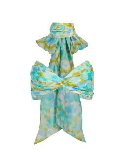 Zimmermann High Tide Twist Crop Bodice And Skirt Set Aqua Ikat Size 1/Au 10  for rent on The Volte - image 4