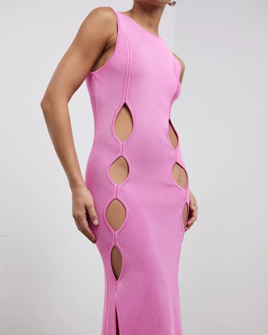 Auteur Studio Charlotte Slit Knit Dress Candy Pink Size XXS/AU 6 for rent on The Volte - main image