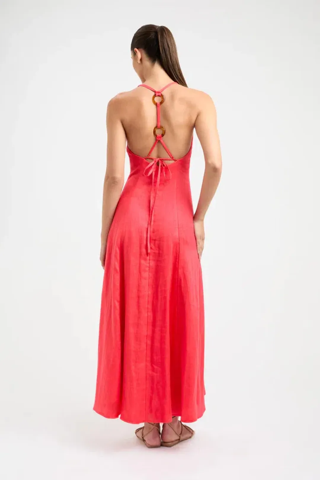 Kookai Tahiti Ring Back Dress In Candy Red Size 8 for rent on The Volte - main image