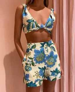 Sir the Label Alexandre Knot Bralette Marguerite Floral Print Size 2/AU 10 for rent on The Volte - image 3