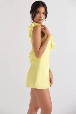 House of CB Tink Flared Ruffle Mini Dress Buttercup Size 10 for rent on The Volte - image 2