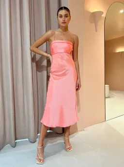 By Johnny Lisette Midi Dress in Watermelon Size 8 / S for rent on The Volte - image 1