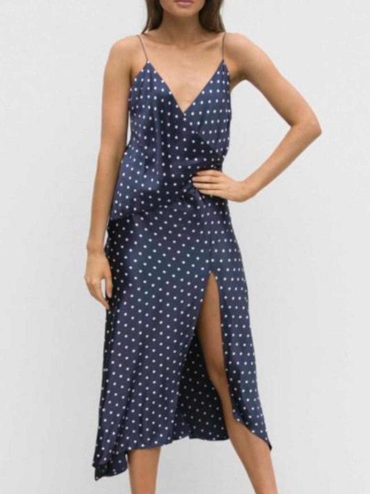 BEC AND BRIDGE BONJOUR POLKADOTT NAVY DRESS SIZE 8 for rent on The Volte - main image
