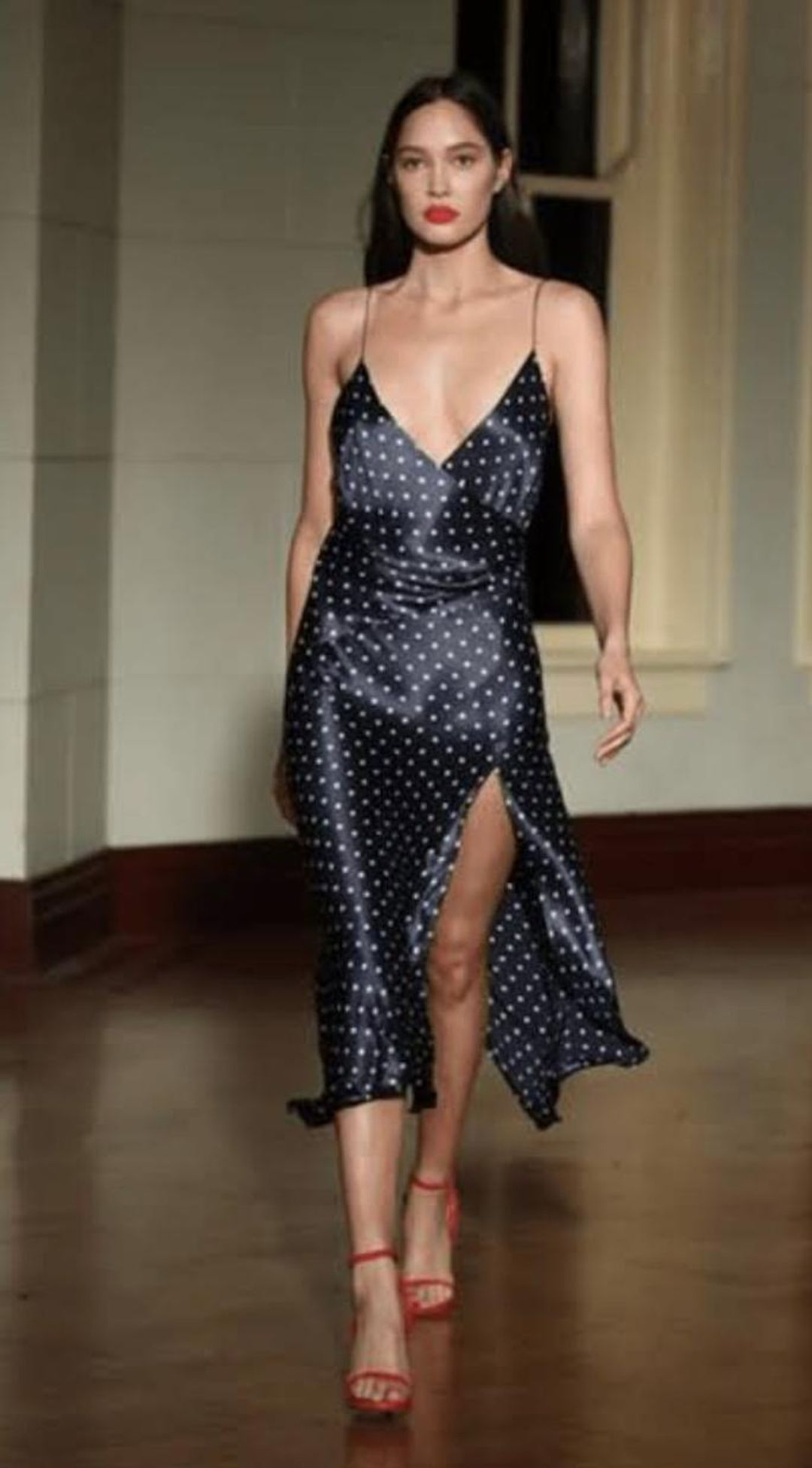 BEC AND BRIDGE BONJOUR POLKADOTT NAVY DRESS SIZE 8 for rent on The Volte - main image
