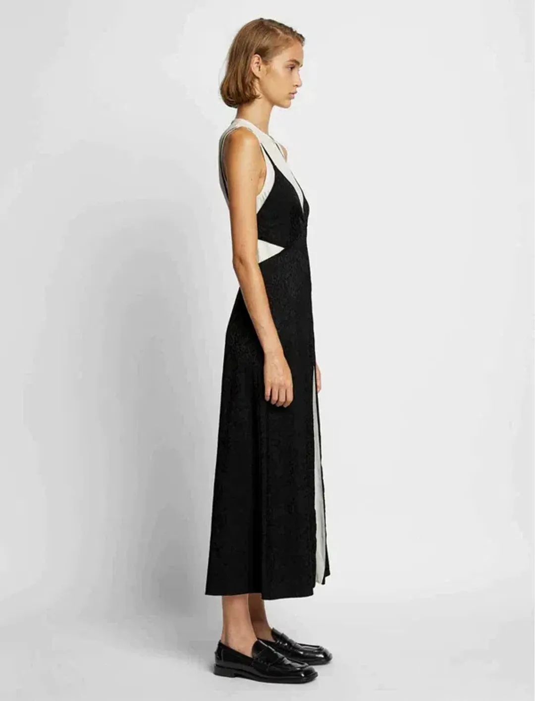 Proenza Schouler White Label Jacquard Layered Dress Black/White Size 8 for rent on The Volte - main image