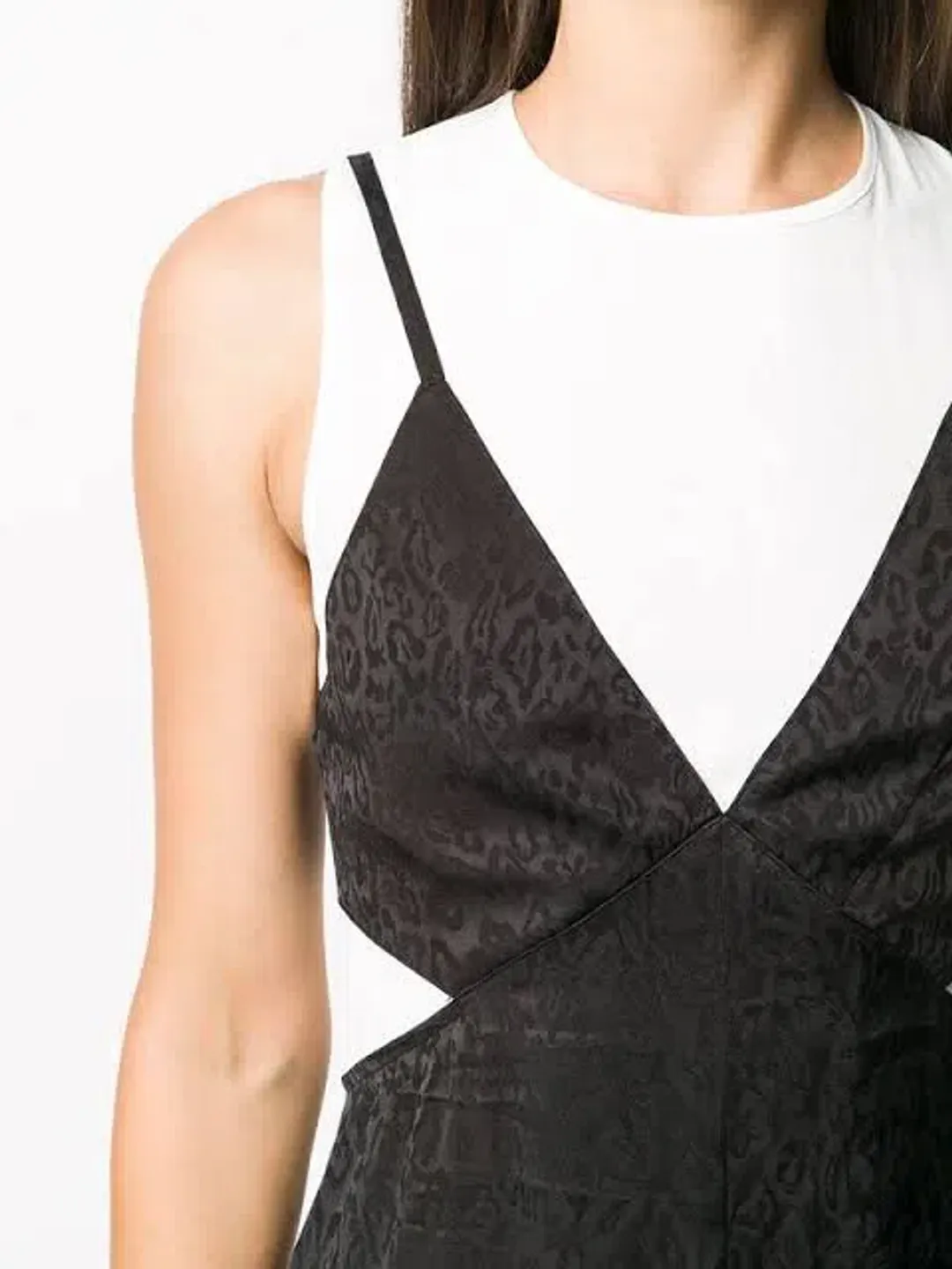 Proenza Schouler White Label Jacquard Layered Dress Black/White Size 8 for rent on The Volte - main image